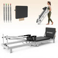 86.6” Foldable Pilates Equipment, Pilates Reformer Machine Suitable for Height over 5'7 '', Pilates Exercise Equipment with Jump Board for Home Gym, 110Lbs Resistance 5 Springs