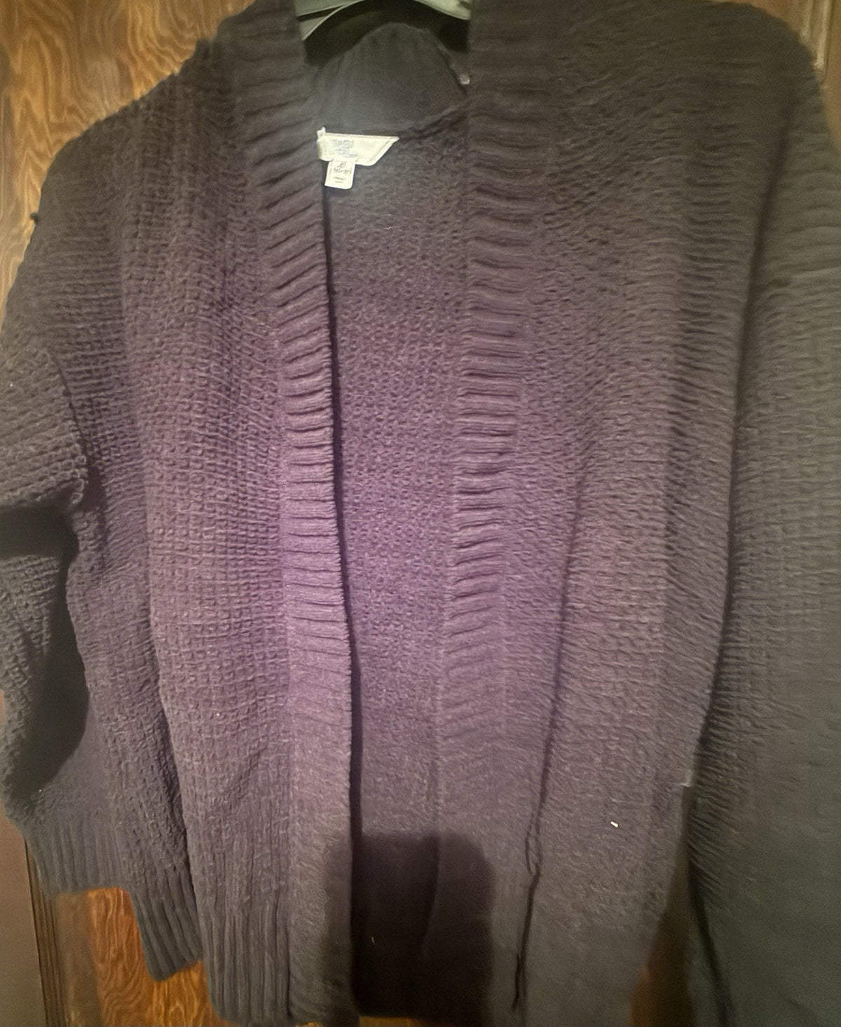 Time and Tru Women's Open Front Cardigan Sweater Black Soot Size XL.