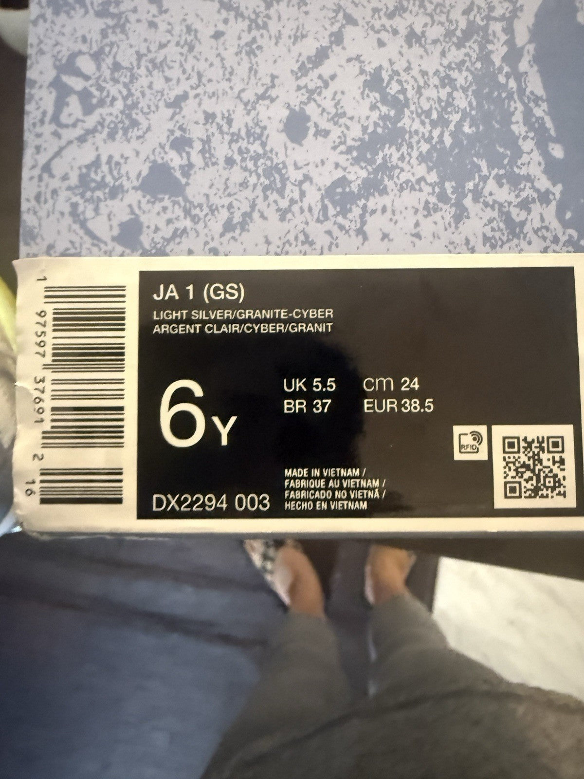 Size 6Y (GS) Nike Ja 1 Low Light Smoke Grey