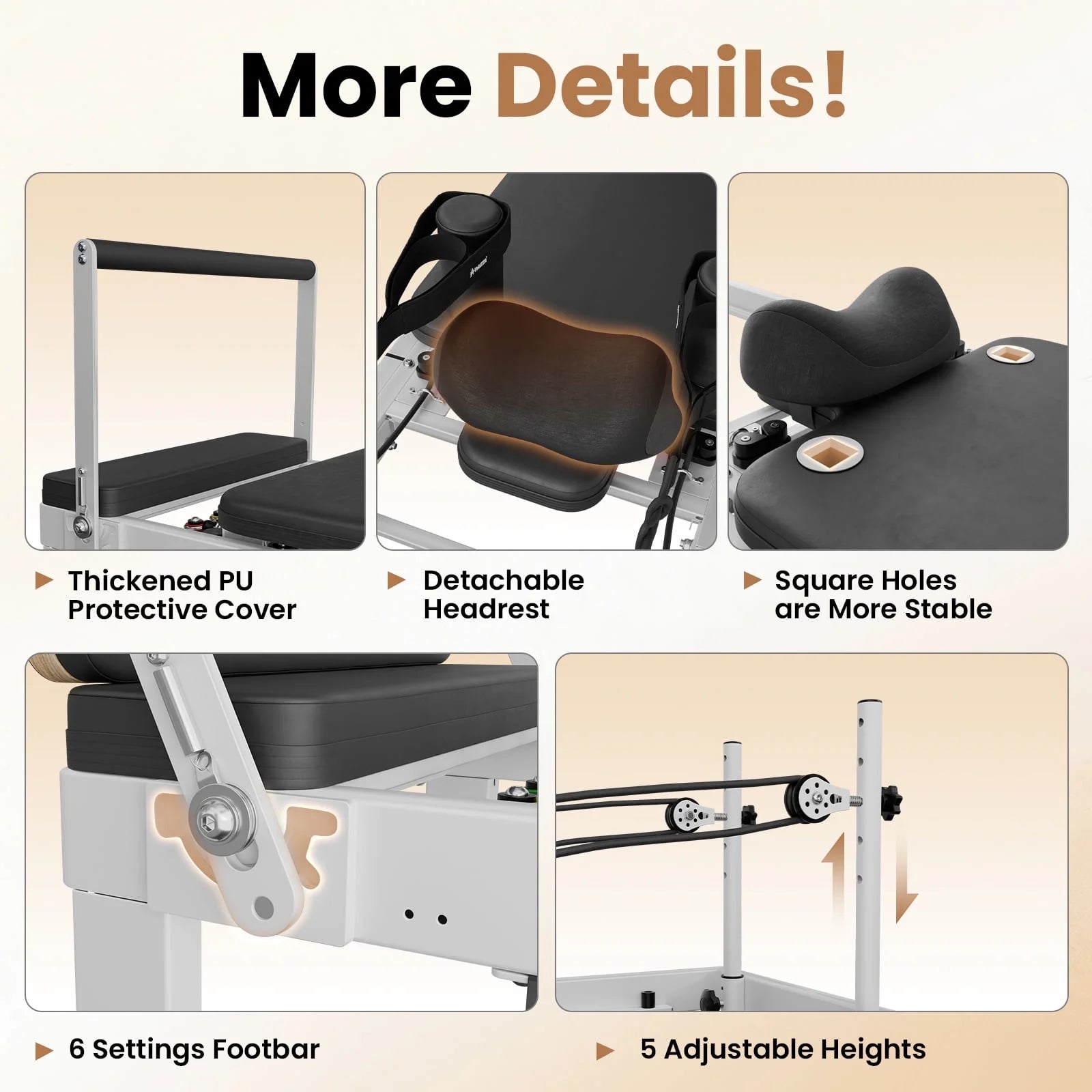 86.6” Foldable Pilates Equipment, Pilates Reformer Machine Suitable for Height over 5'7 '', Pilates Exercise Equipment with Jump Board for Home Gym, 110Lbs Resistance 5 Springs