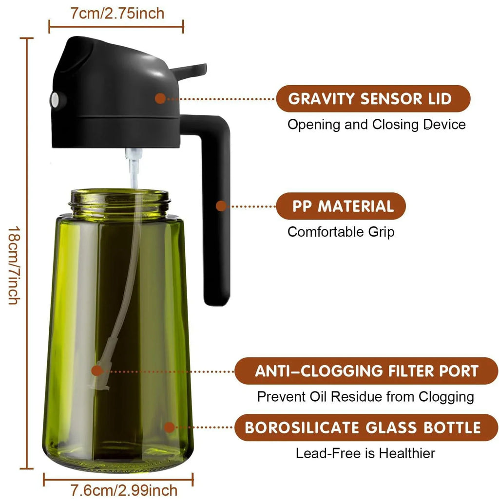 16oz Olive Oil Sprayer Bottle - Light-Blocking Dark Glass