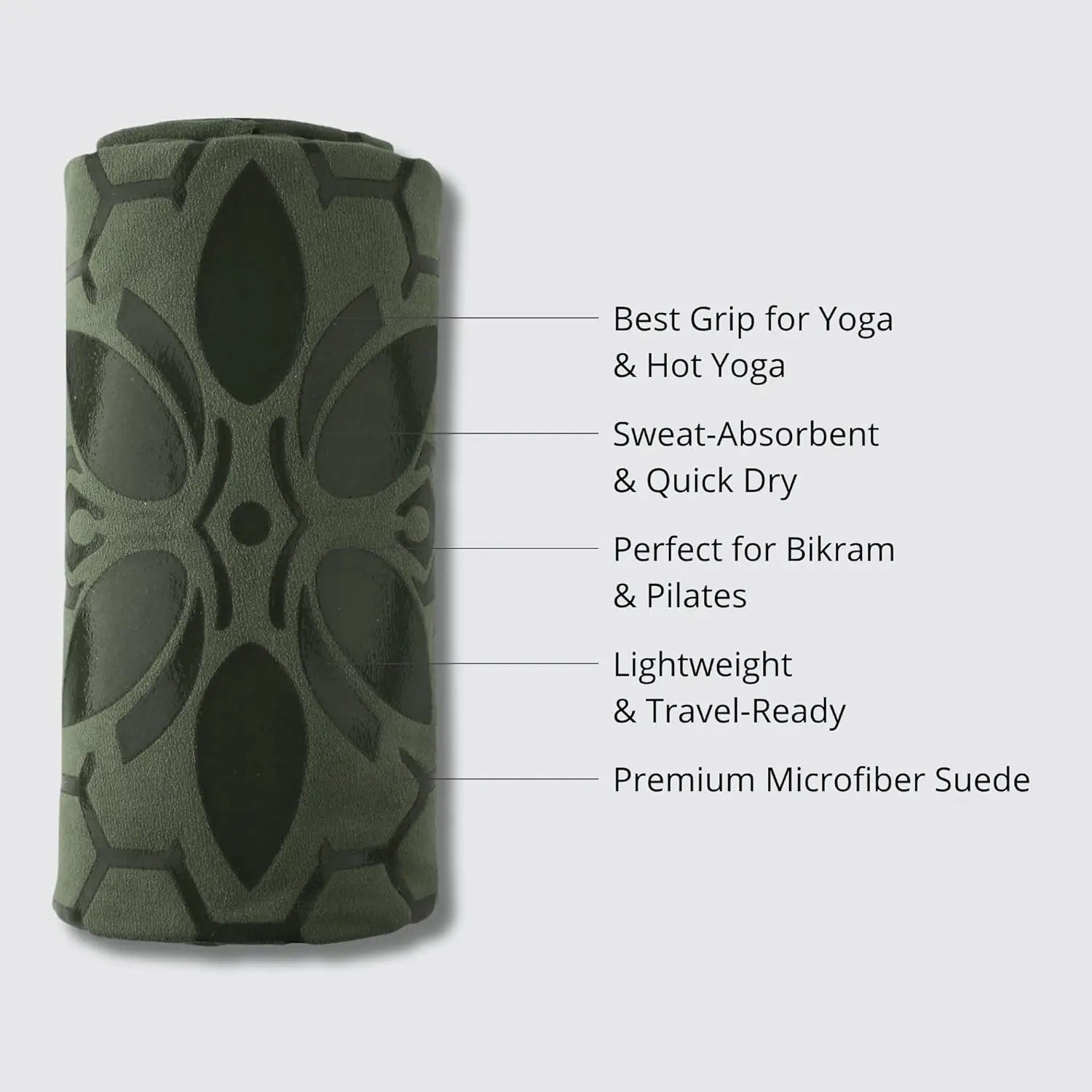 Non-Slip Hot Yoga Mat Towel - Honeycomb Grip & Sweat Absorbent for Pilates