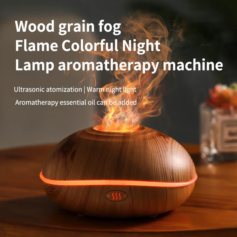 Aroma Humidifier with Flame Light - Oil Diffuser