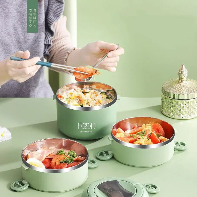 Insulated Stainless Steel Lunch Box - Multi-Layer with Microwave Heating
