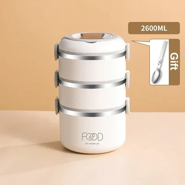 Insulated Stainless Steel Lunch Box - Multi-Layer with Microwave Heating
