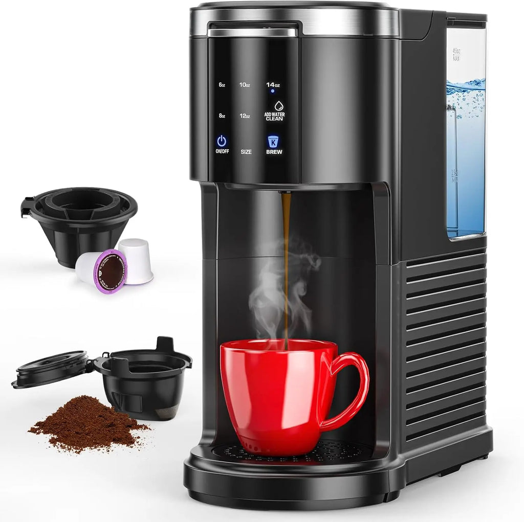 Single Serve Coffee Maker - K Cup & Ground Coffee with 40oz Tank