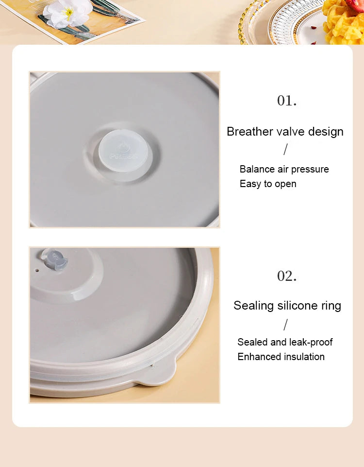 Insulated Stainless Steel Lunch Box - Multi-Layer with Microwave Heating