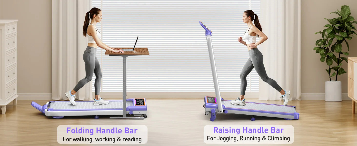 Folding Walking Pad with Incline & RGB Light