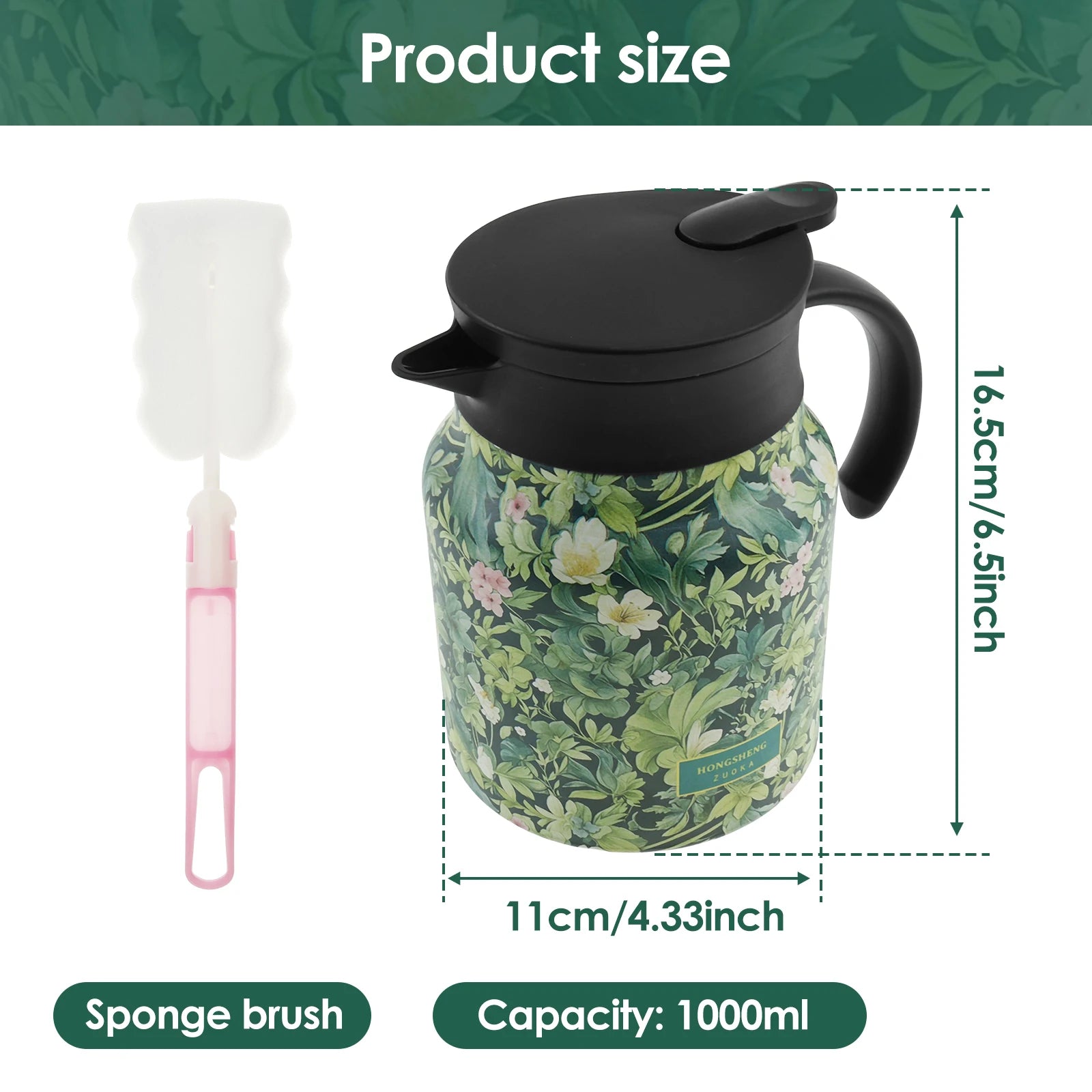 Vintage Floral Tea Thermos - Stainless Steel with Tea Infuser