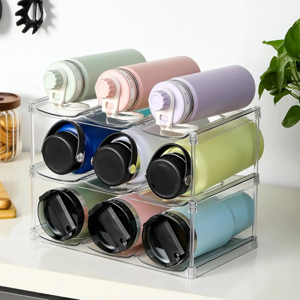 Stackable Water Bottle Organizer - For Stanley & Large Tumblers