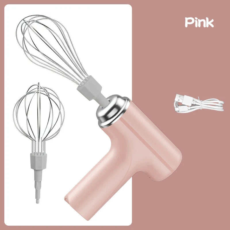 Wireless Mini Egg Beater - USB Handheld Mixer for Cakes & Cream