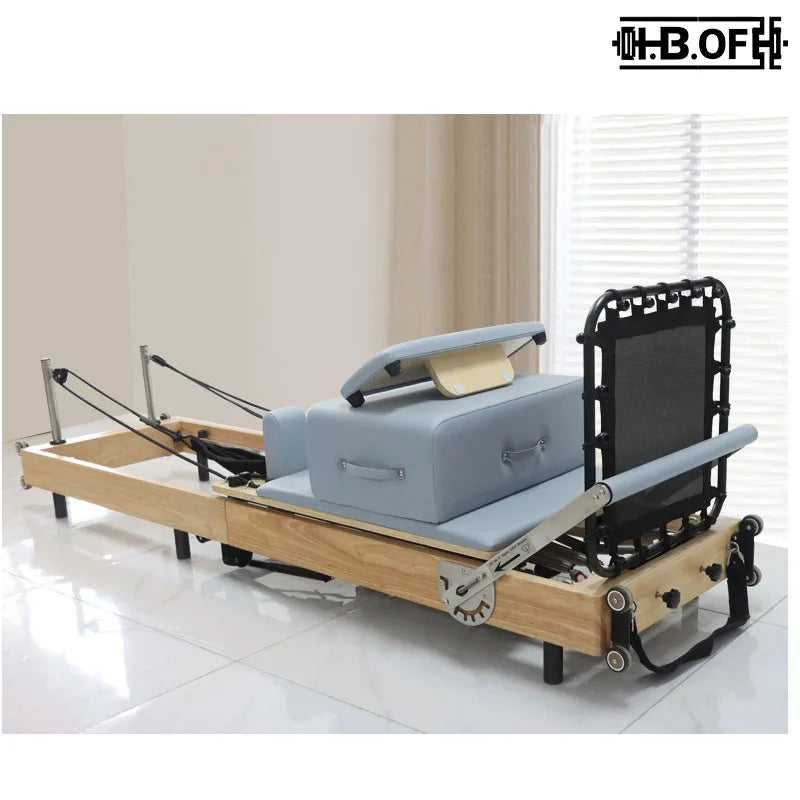 Oak Foldable Pilates Bed With Free Jump Board, Pilates Core Training Set, Large Equipment, Customizable Yoga Bed