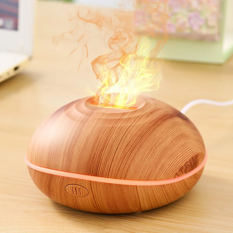 Aroma Humidifier with Flame Light - Oil Diffuser