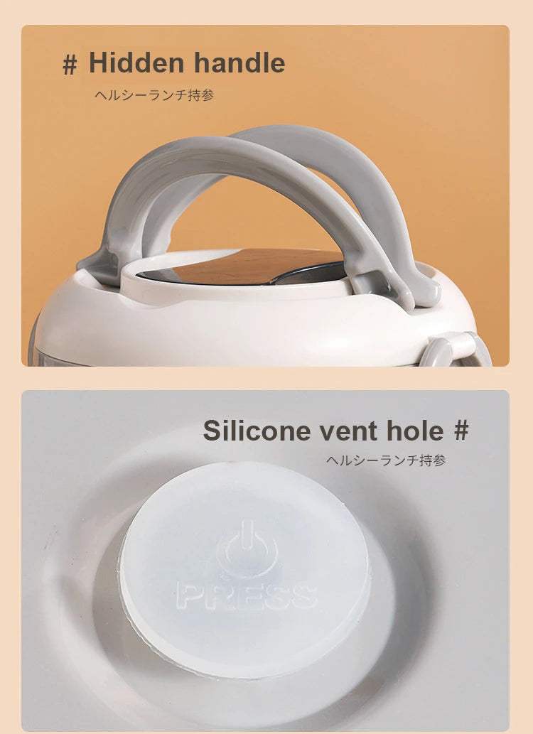 Insulated Stainless Steel Lunch Box - Multi-Layer with Microwave Heating
