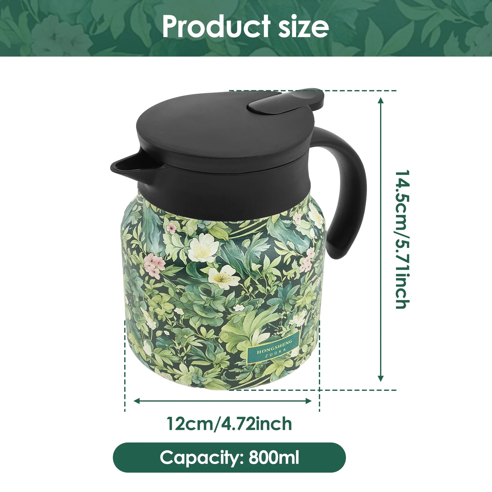 Vintage Floral Tea Thermos - Stainless Steel with Tea Infuser