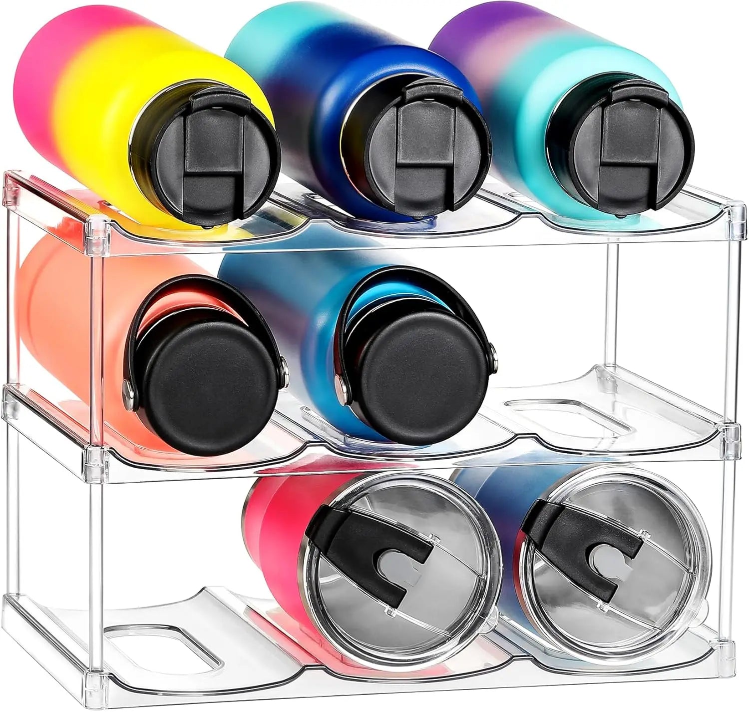 Stackable Water Bottle Organizer - For Stanley & Large Tumblers