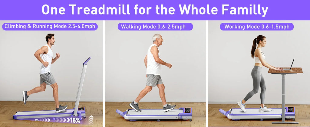 Folding Walking Pad with Incline & RGB Light