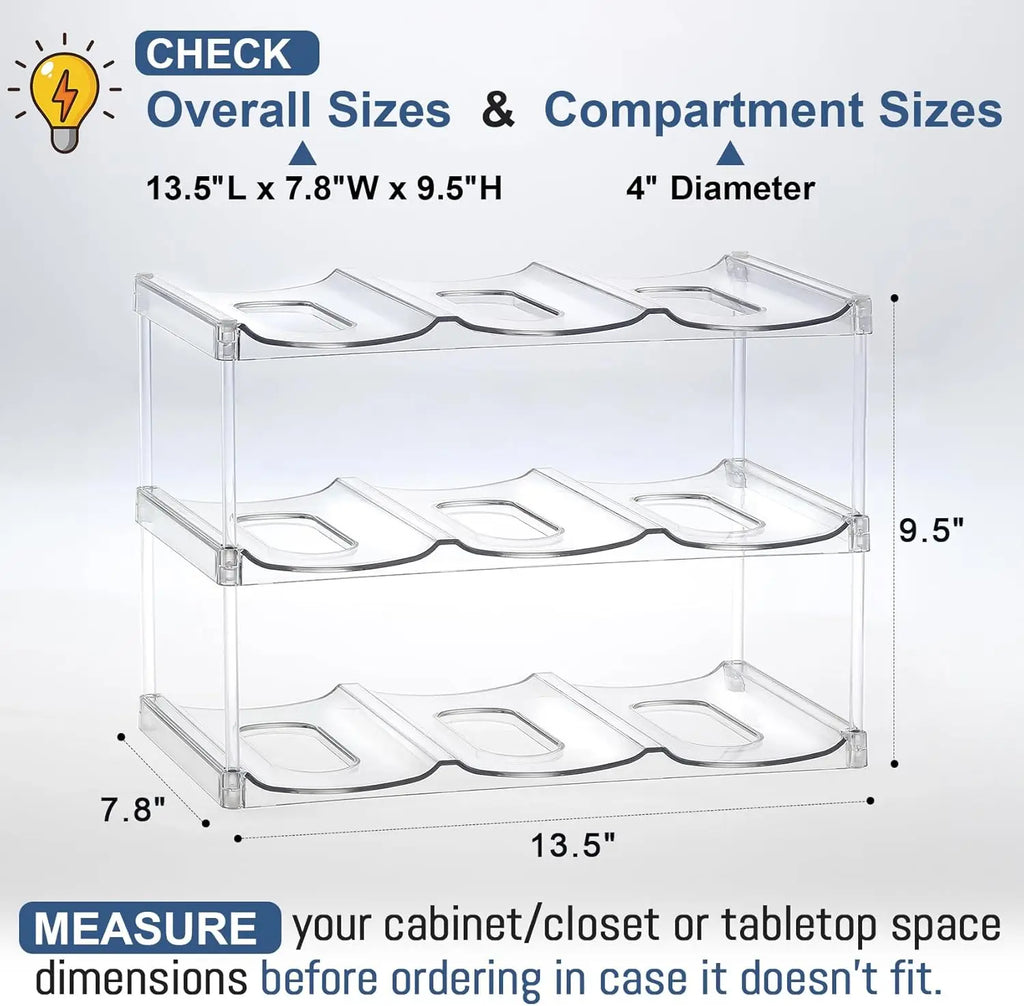 Stackable Water Bottle Organizer - For Stanley & Large Tumblers