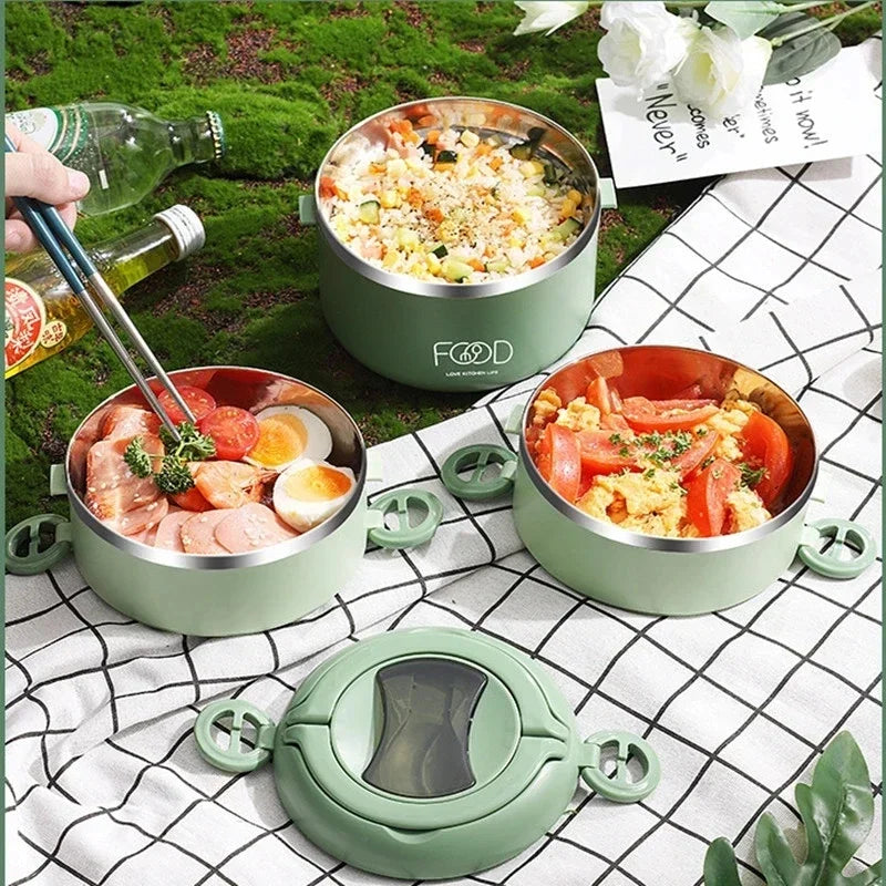 Insulated Stainless Steel Lunch Box - Multi-Layer with Microwave Heating