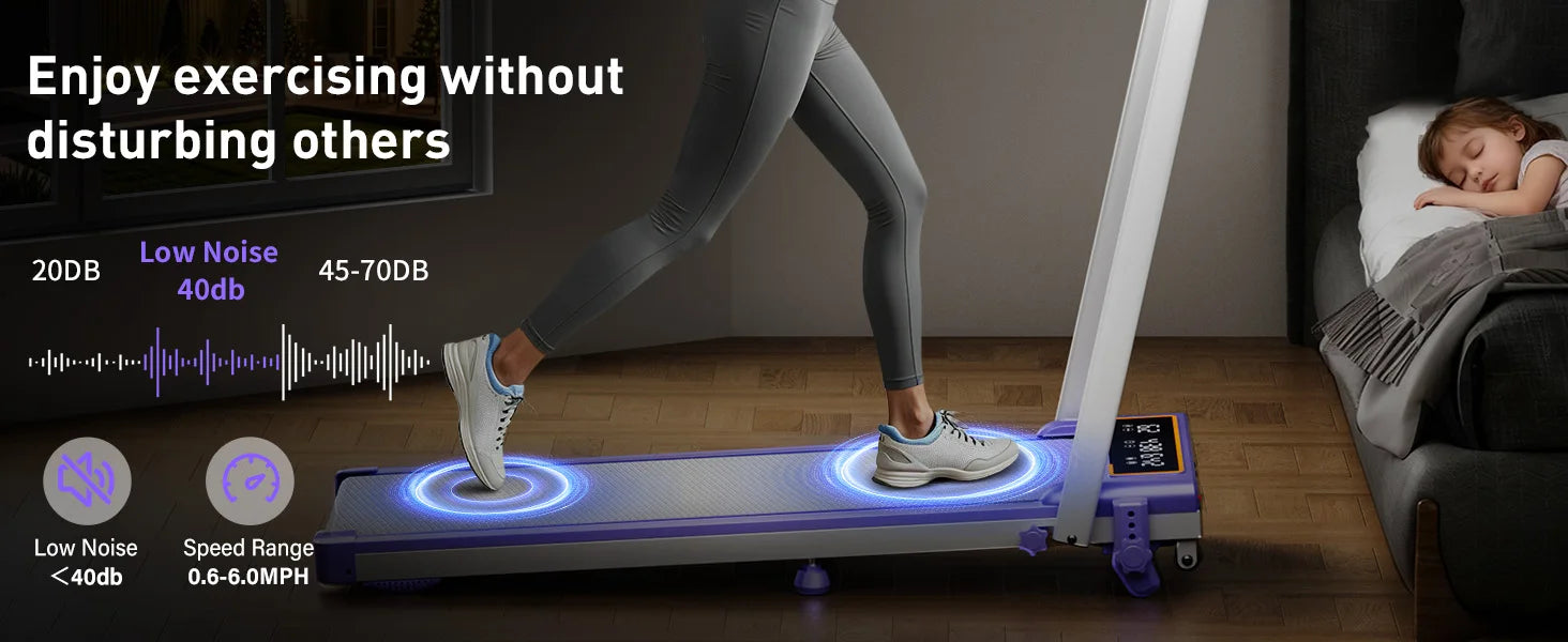 Folding Walking Pad with Incline & RGB Light