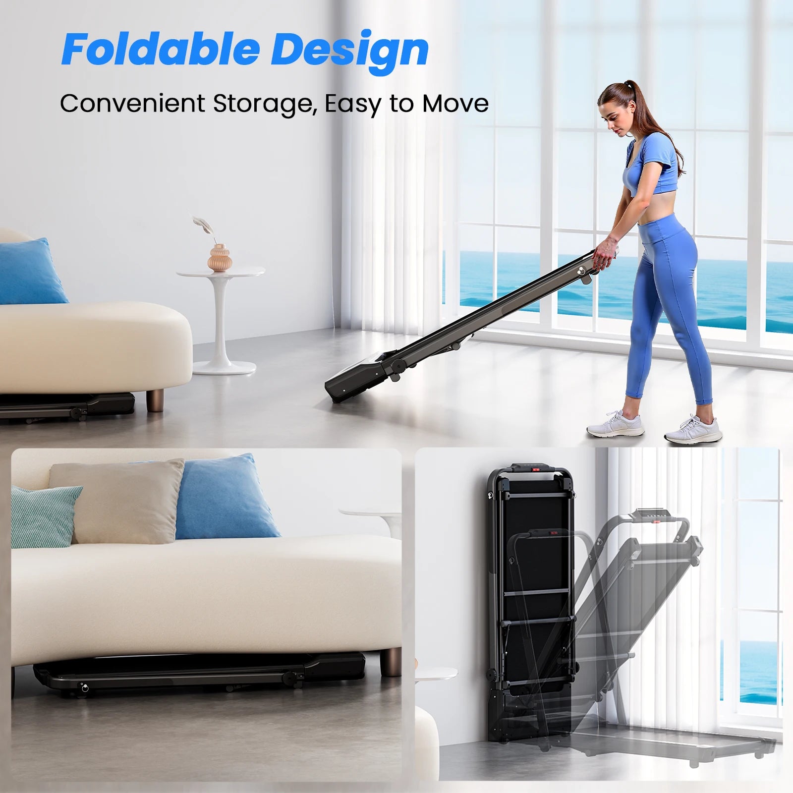 Under-Desk Walking Pad with Incline