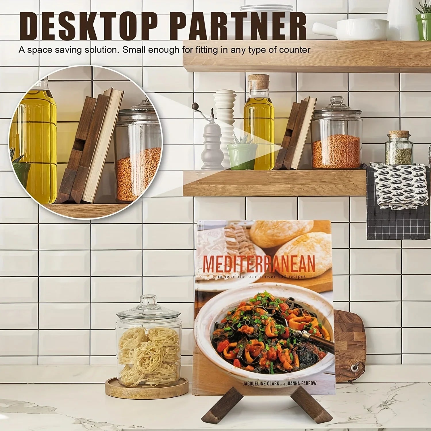 Handmade Wooden Cookbook Stand - Farmhouse Recipe Book Holder