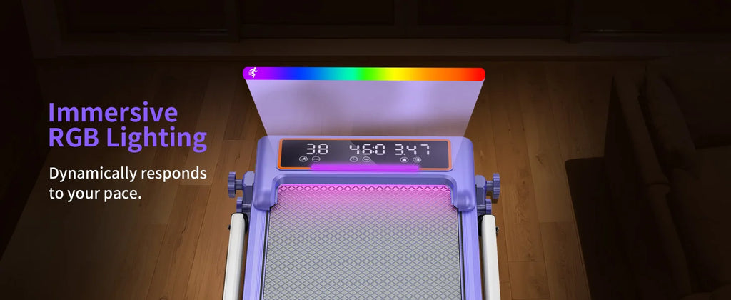 Folding Walking Pad with Incline & RGB Light