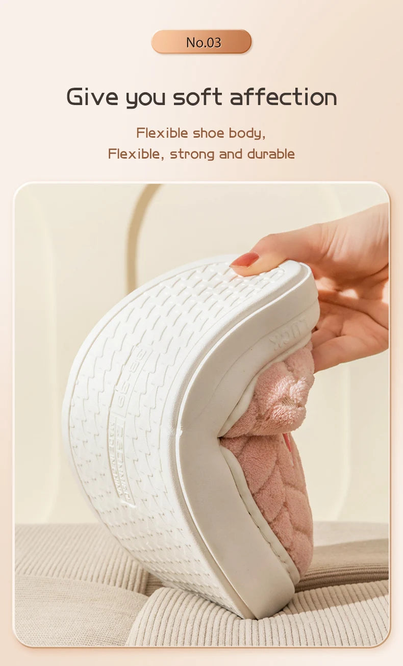 Warm Plush Cotton Slippers for Women