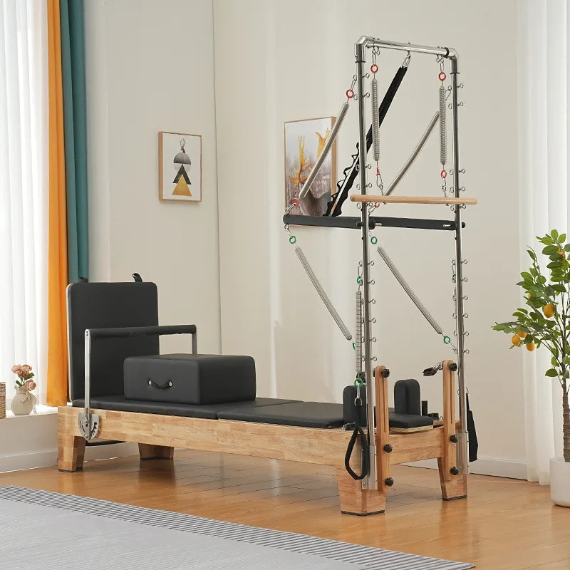 2-in-1 Pilates Core Bed - Elevated Sliding Equipment for Home Gym