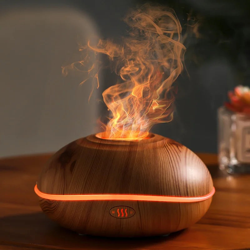Aroma Humidifier with Flame Light - Oil Diffuser