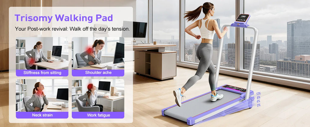 Folding Walking Pad with Incline & RGB Light