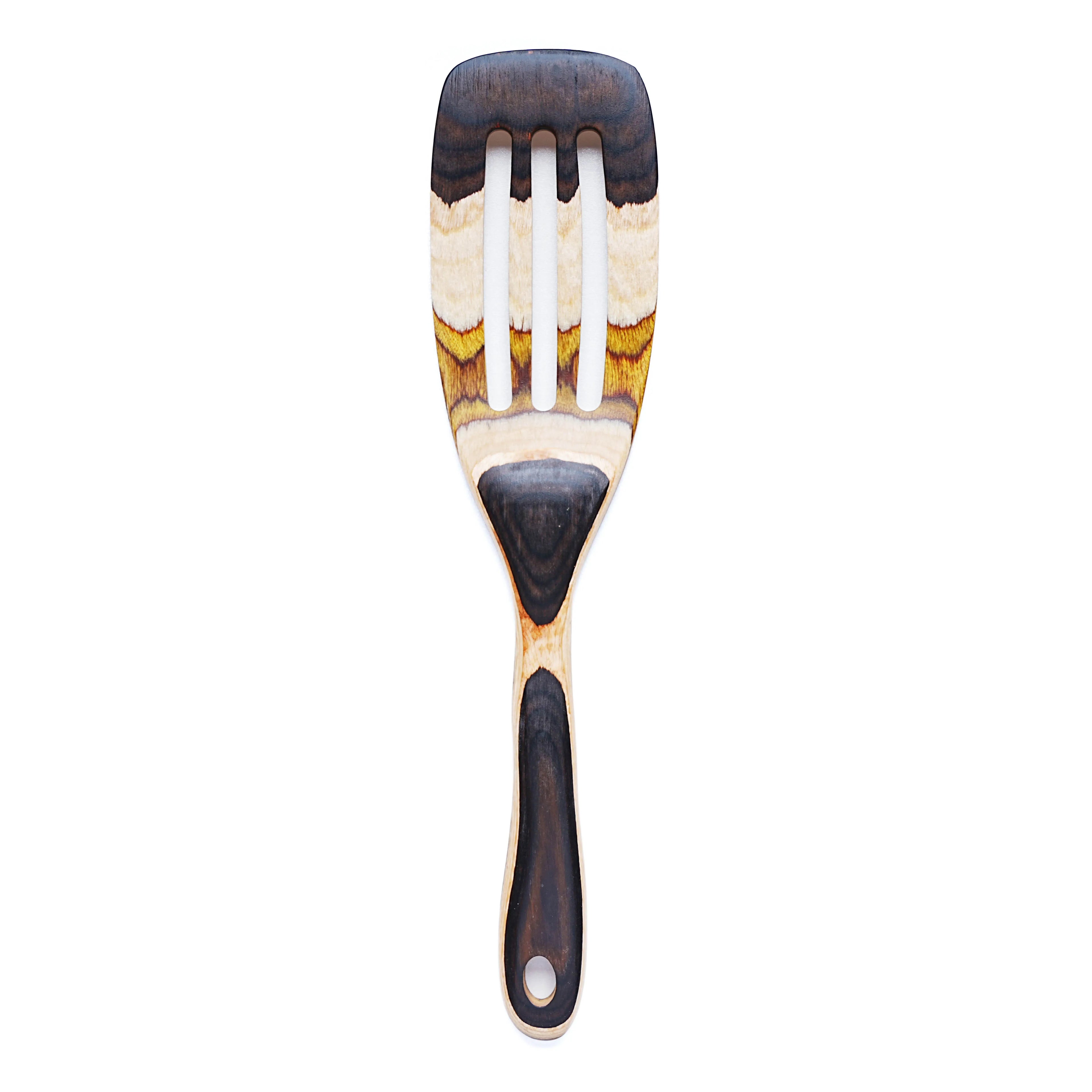 7-Piece Pakkawood Utensil Set - Non-Slip Wooden Spoons & Spatula