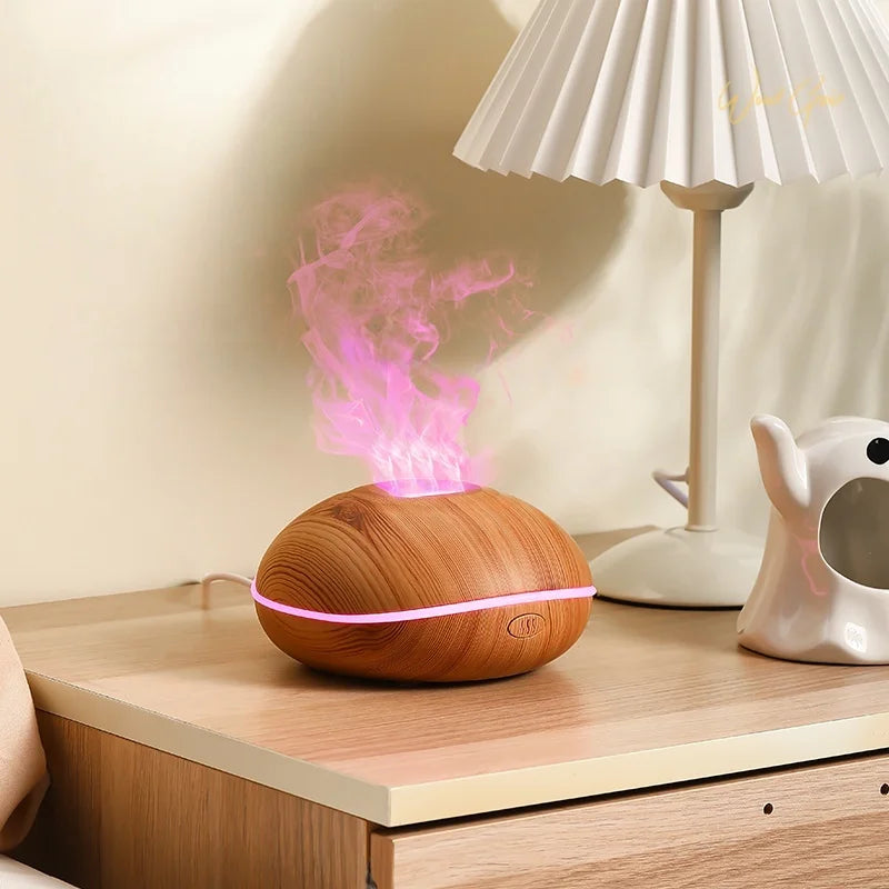 Aroma Humidifier with Flame Light - Oil Diffuser