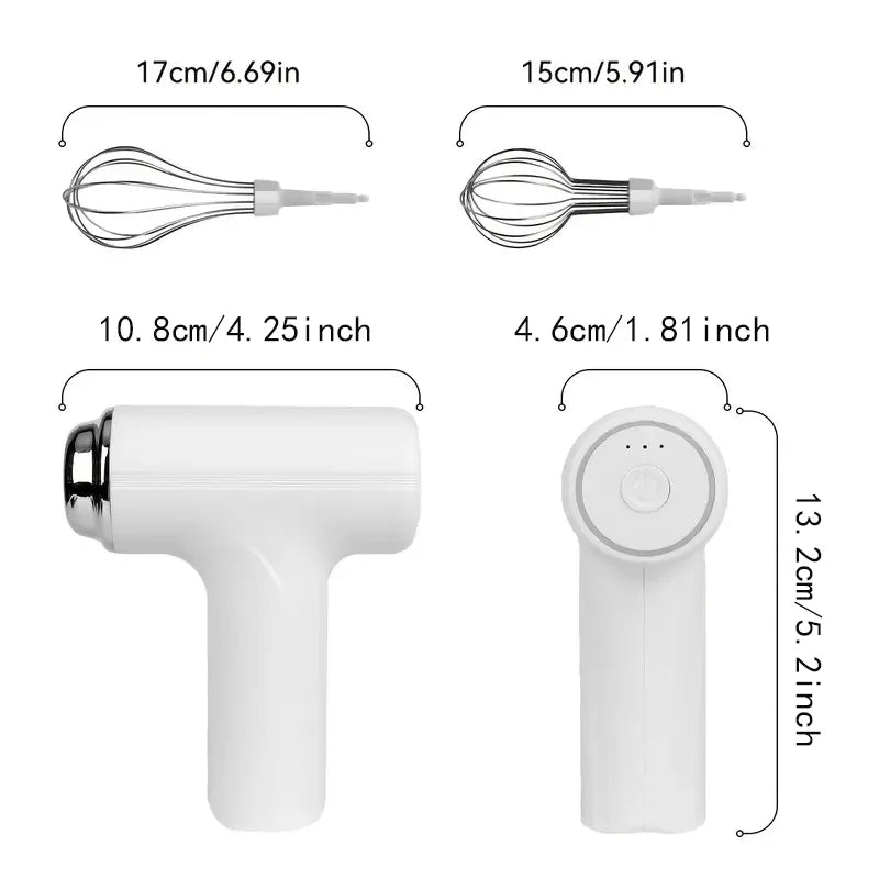 Wireless Mini Egg Beater - USB Handheld Mixer for Cakes & Cream