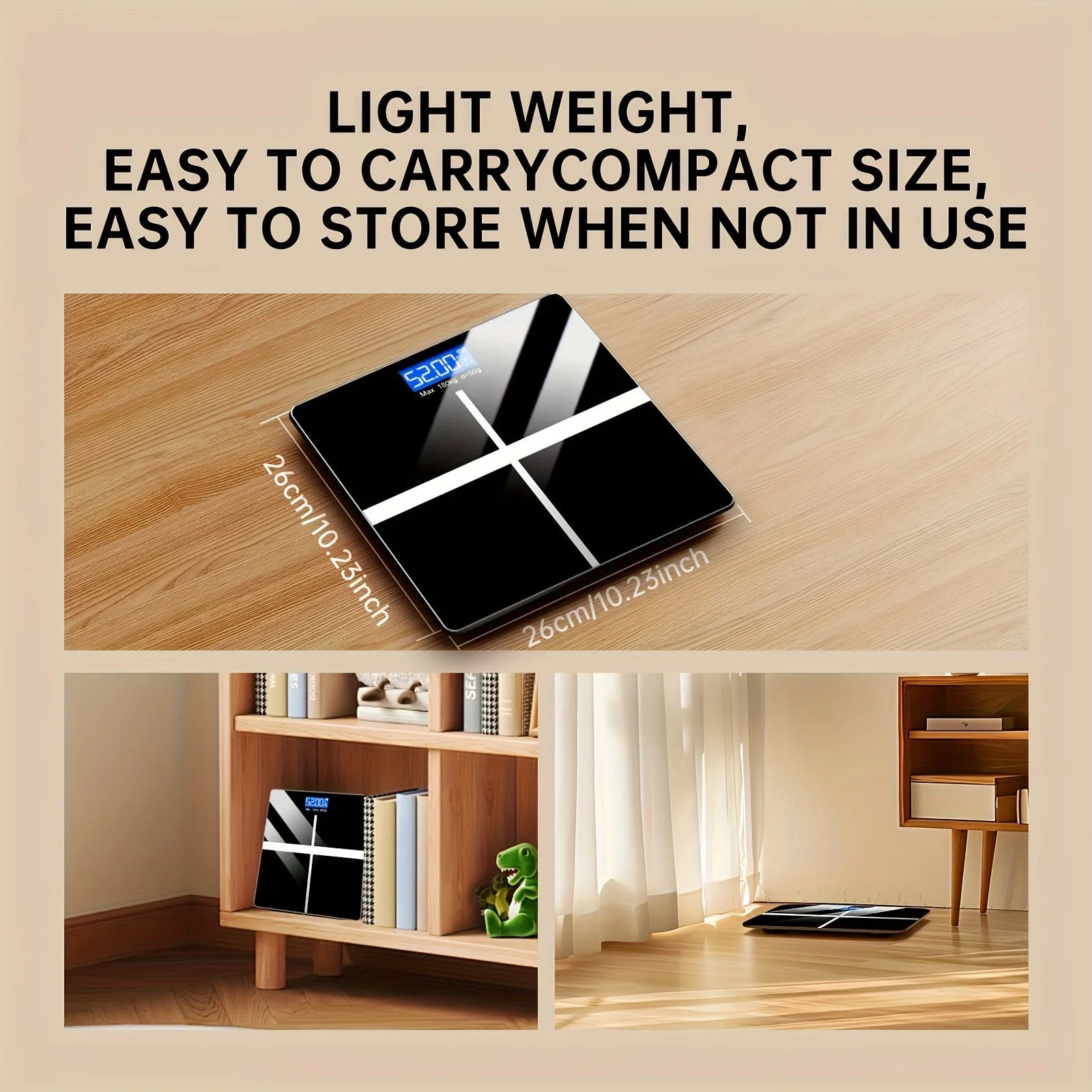 High-Precision Digital Scale: 396lb/180kg Capacity Large LCD Low Battery Indicator Easy-Clean Platform for Home, Gym, Office
