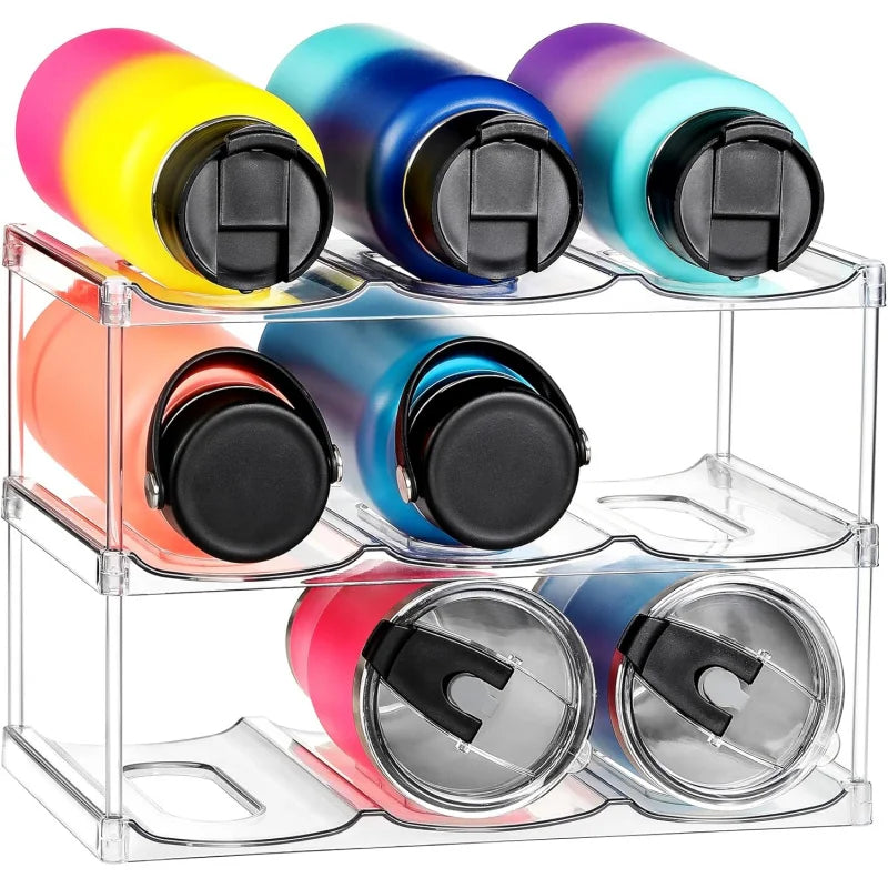 Stackable Water Bottle Organizer - For Stanley & Large Tumblers
