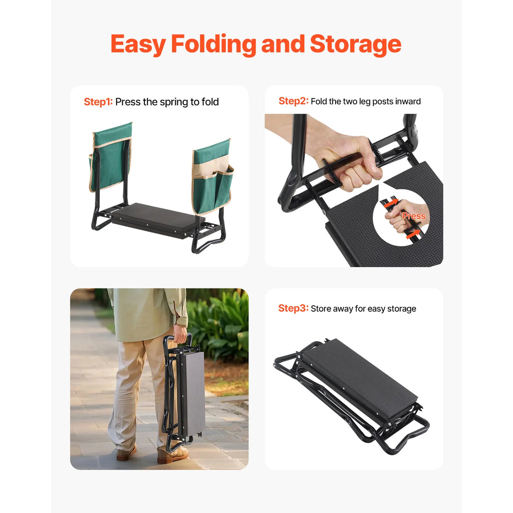 Garden Kneeler and Seat with 2 Tool Bags