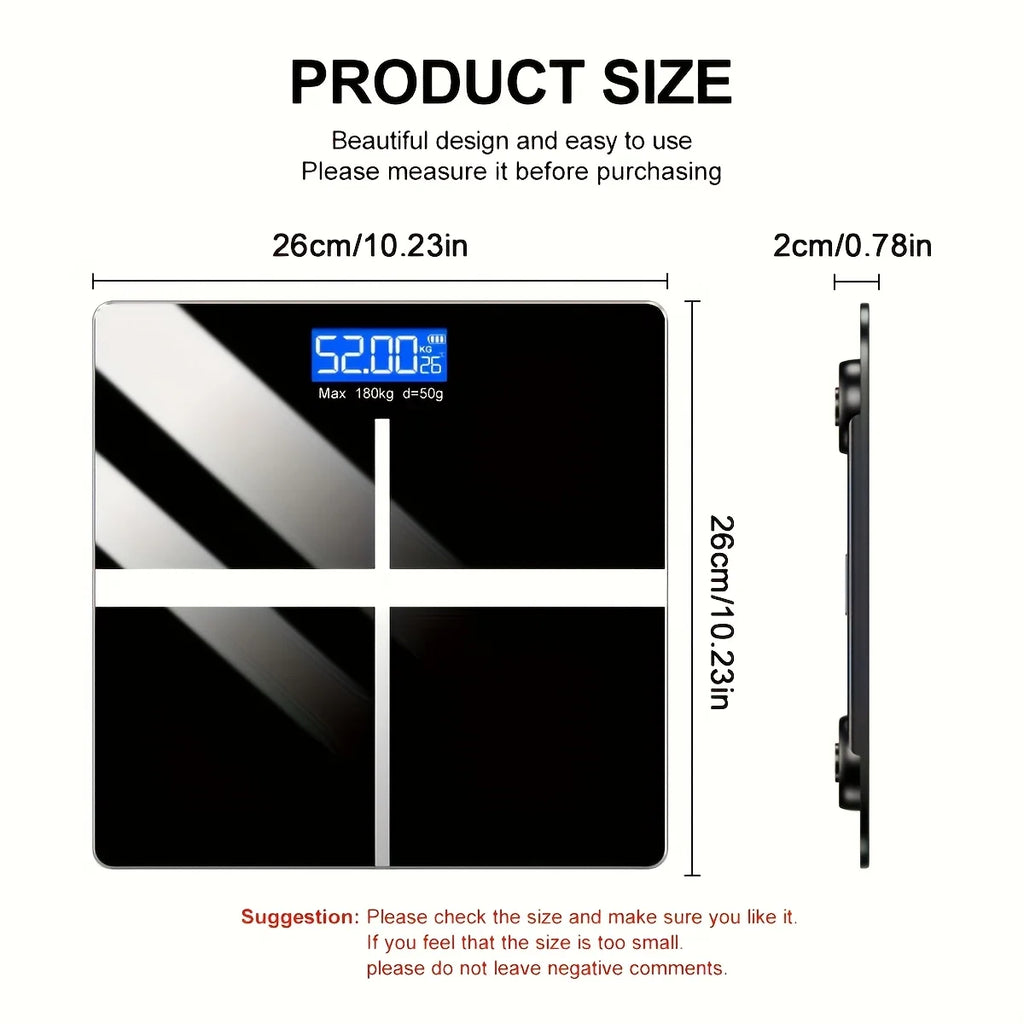 High-Precision Digital Scale: 396lb/180kg Capacity Large LCD Low Battery Indicator Easy-Clean Platform for Home, Gym, Office