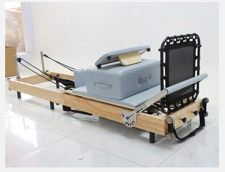 Oak Foldable Pilates Bed With Free Jump Board, Pilates Core Training Set, Large Equipment, Customizable Yoga Bed