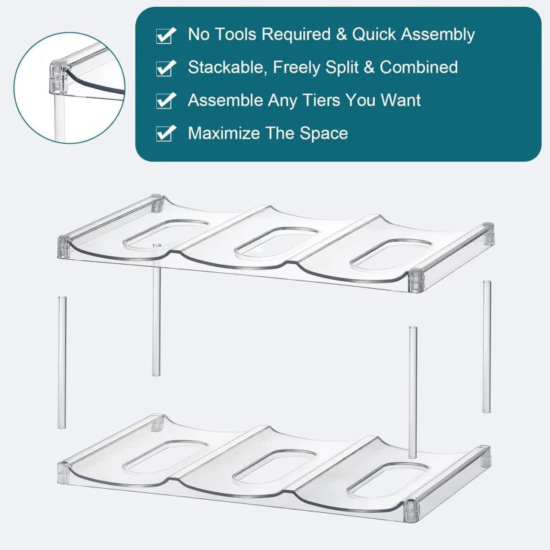 Stackable Water Bottle Organizer - For Stanley & Large Tumblers