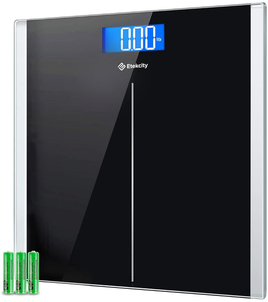 Bathroom Scale for Body Weight, Highly Accurate Digital Weighing Machine for People, Large Size and Backlit LCD Display, 6Mm Tempered Glass, 400 Pounds