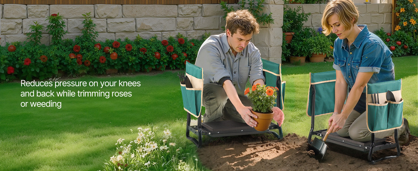 Garden Kneeler and Seat with 2 Tool Bags