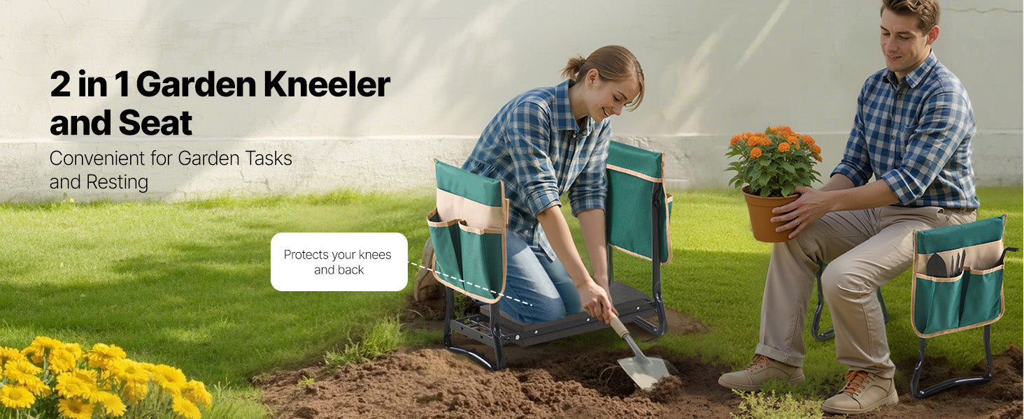 Garden Kneeler and Seat with 2 Tool Bags
